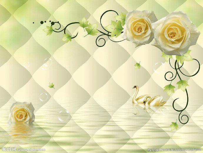 G花鸟图背景墙背