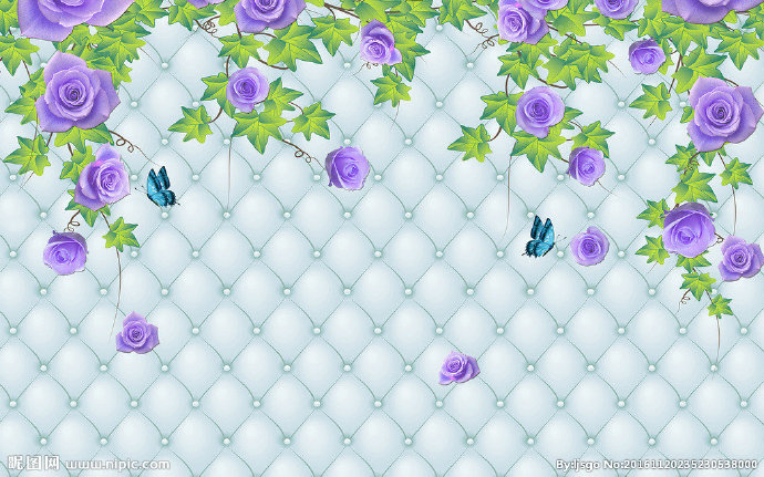 G花鸟图背景墙背