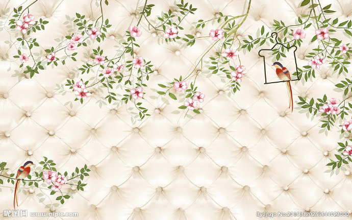G花鸟背景墙背景