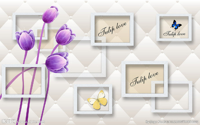 G花鸟背景墙背景