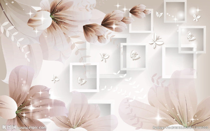 G花鸟背景墙背景