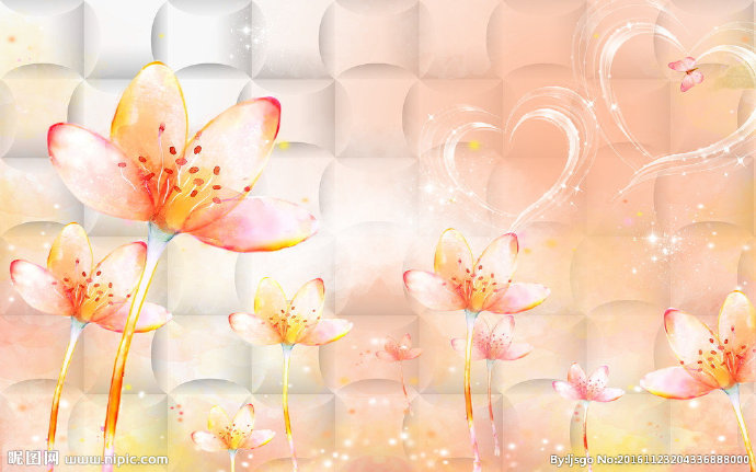 G花鸟背景墙背景