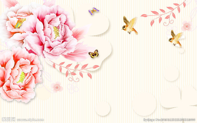 G花鸟背景墙背景