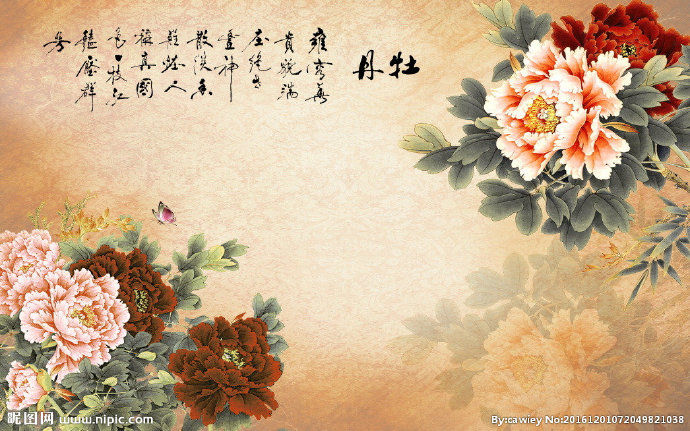 G国画牡丹电视背