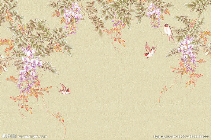 G花鸟背景墙背景