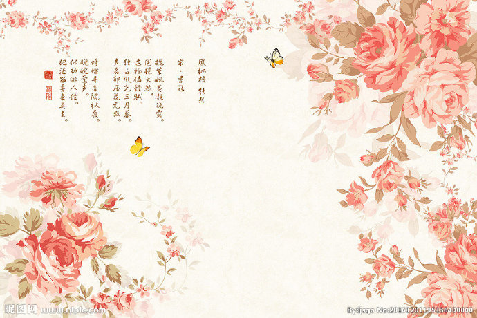 G客厅电视花鸟背