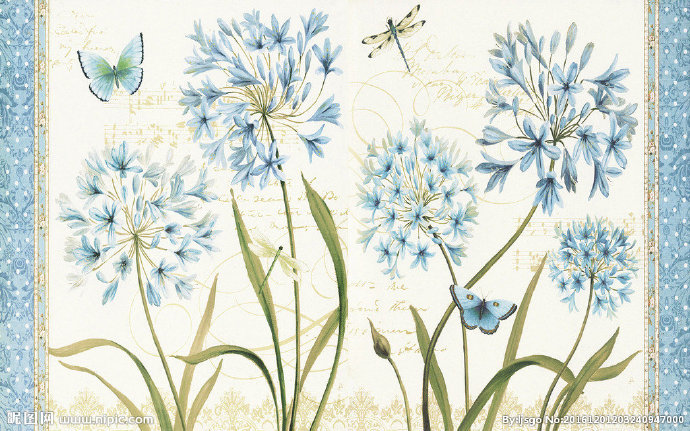 G花鸟背景墙背景