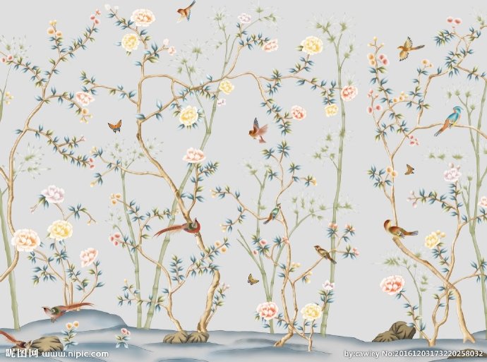 G美式风格工笔花