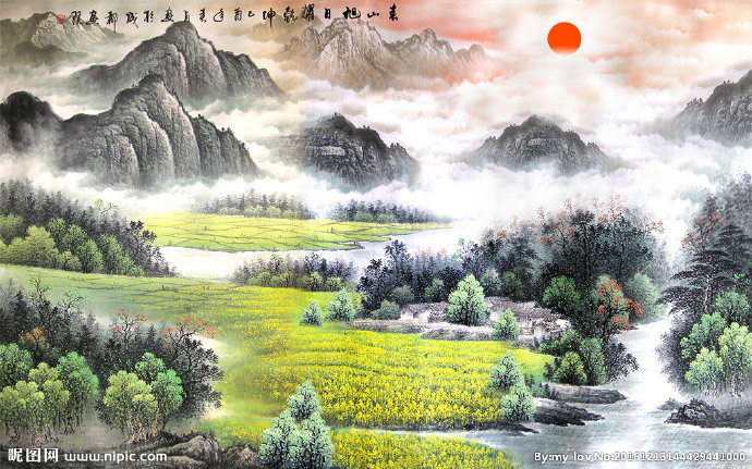 G山水画系列背景