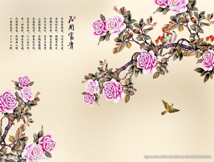 G中式花开富贵影