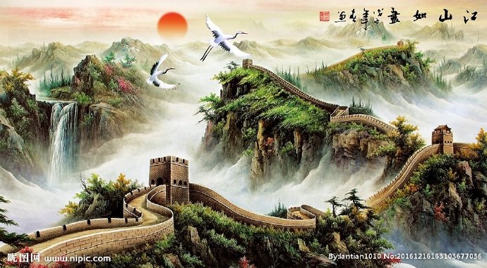 G中式山水长城影