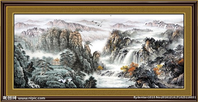 G大型山水瀑布影