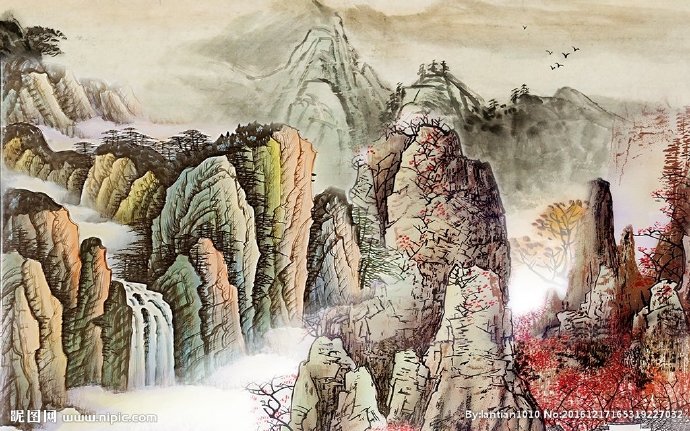 G中式国画山水影