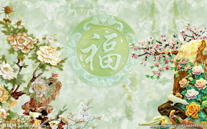 G玉雕电视背景墙