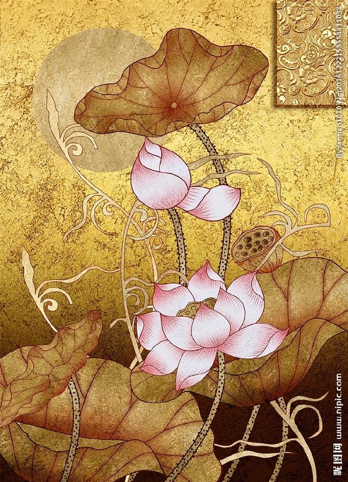 G中式复古荷花玄