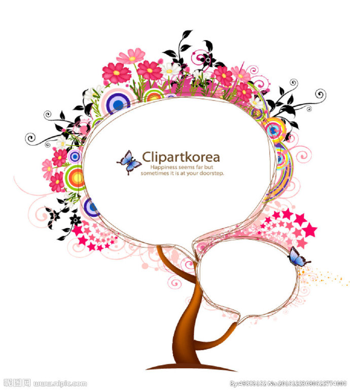 G时尚树边框背景