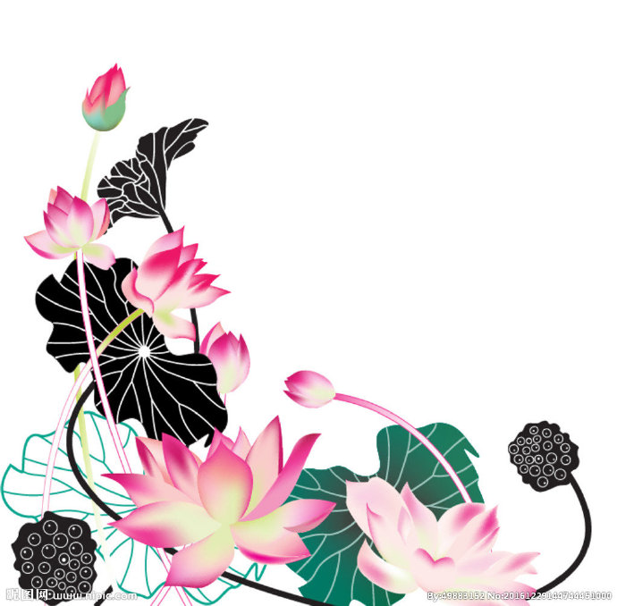 G古典荷花背景墙