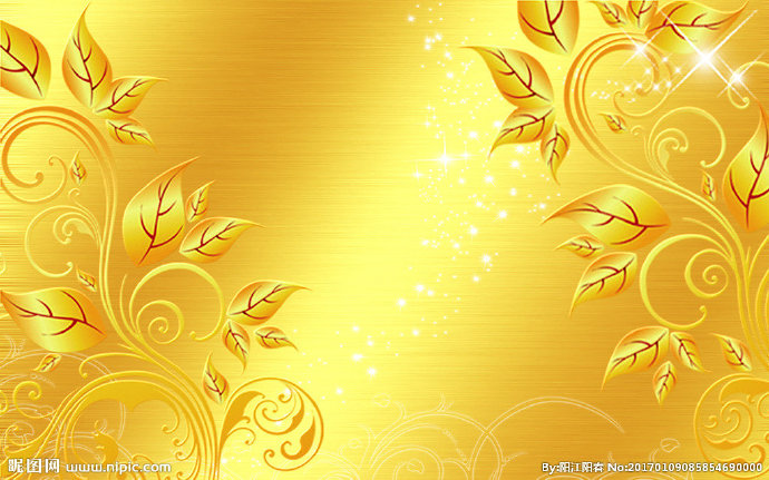 G欧式金色树叶背