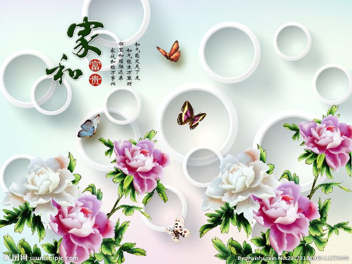 G家和富贵背景墙
