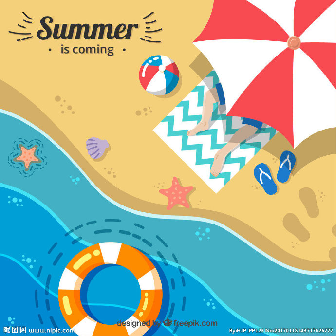 G卡通夏日海景图