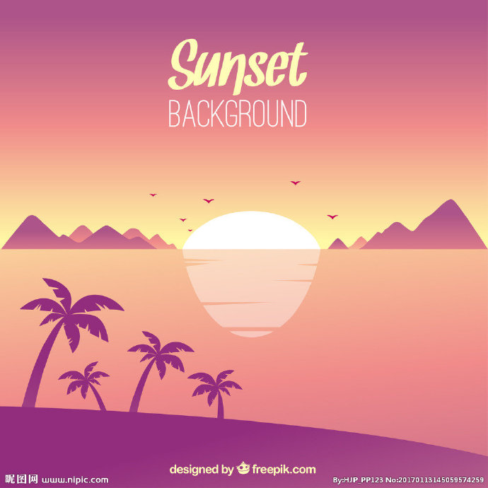 G卡通夏日海景图