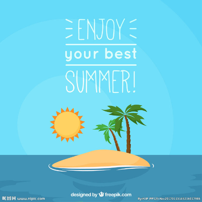 G卡通夏日海景图