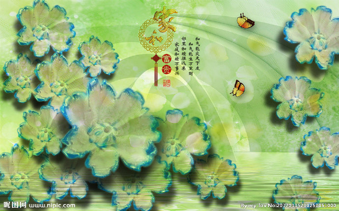 G3D玉雕花卉背