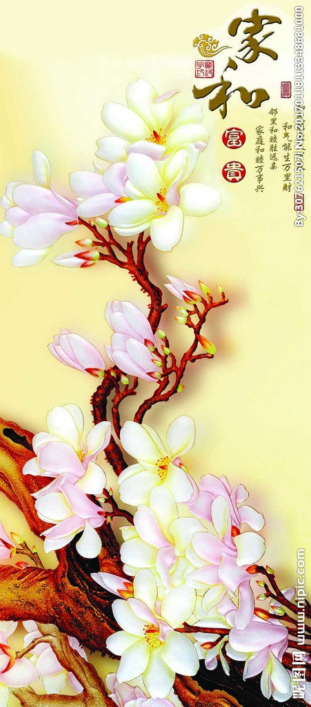 G花开富贵背景墙
