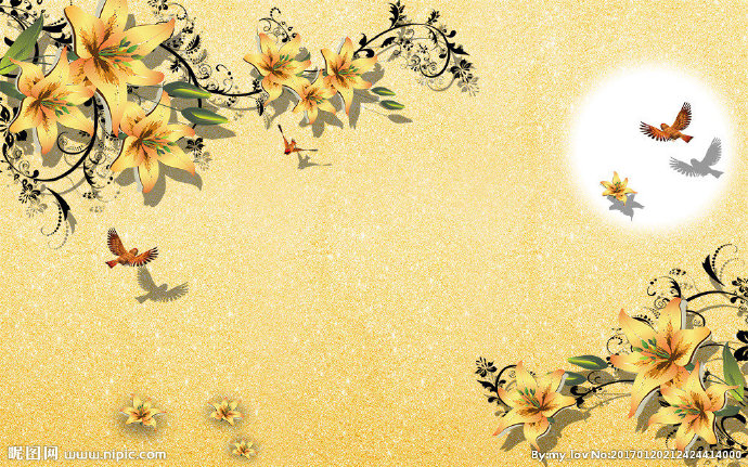 G复古玉兰花花鸟