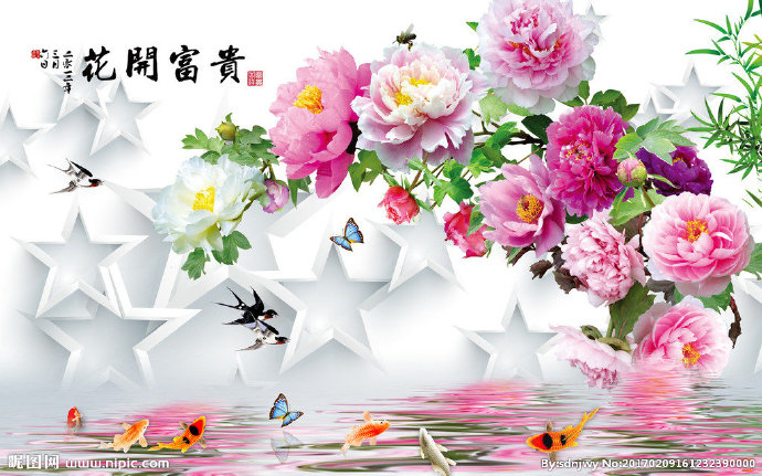 G花开富贵牡丹背