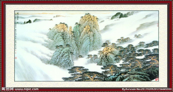 G水墨装裱画背景