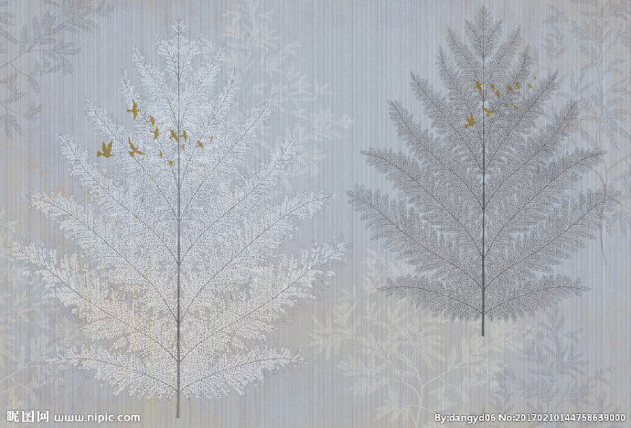 G树叶壁纸背景墙