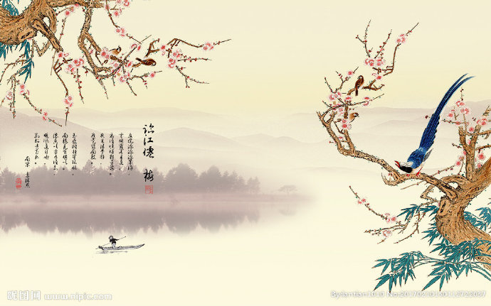 G中式花鸟喜鹊影