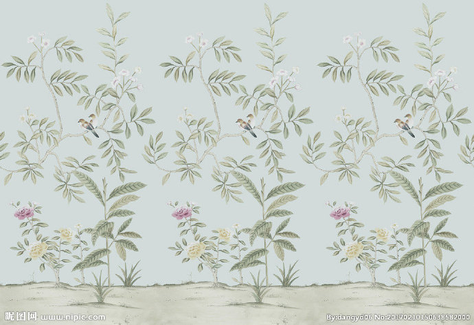 G树枝花鸟壁纸背