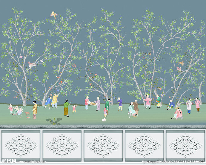 G树枝花鸟壁纸背