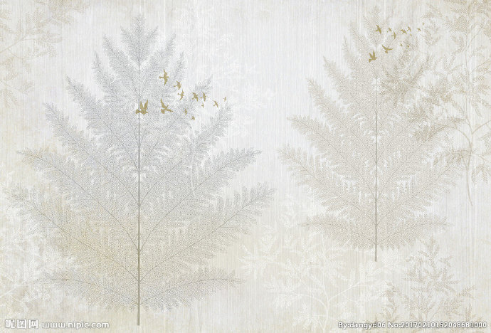 G树叶壁纸背景墙