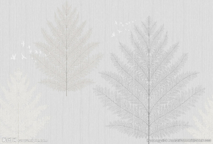 G树叶壁纸背景墙
