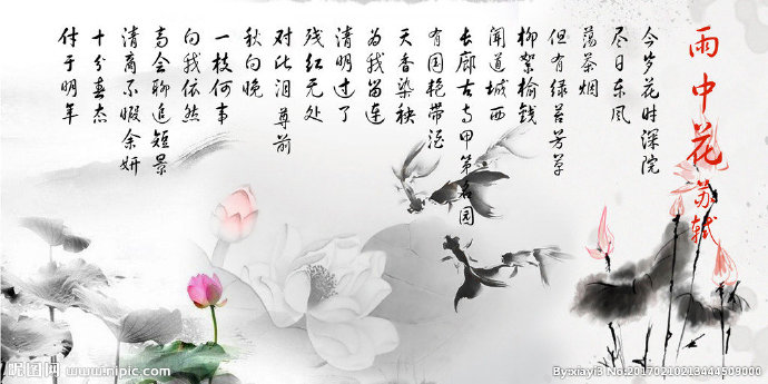 G荷花背景墙莲花