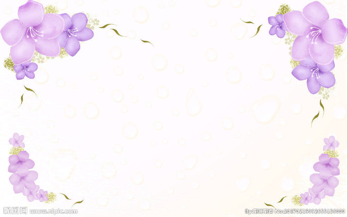 G紫色手绘花朵水