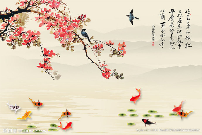 G中式花鸟九鱼图