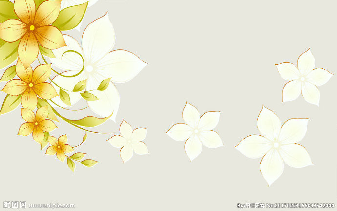 G欧式手绘花朵背
