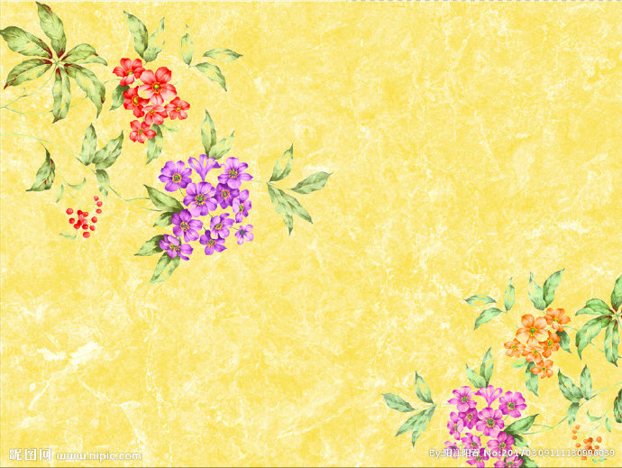 G手绘花朵石纹背