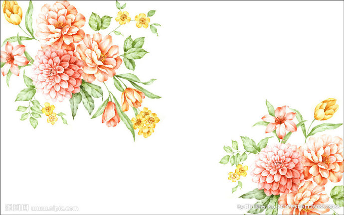 G手绘花朵背景墙