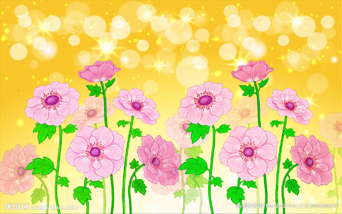 G手绘花朵梦幻背