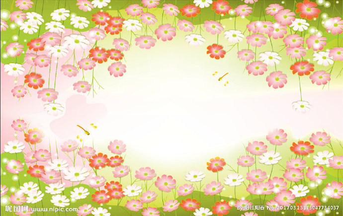 G手绘花朵背景墙