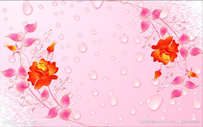 G水珠手绘花朵背