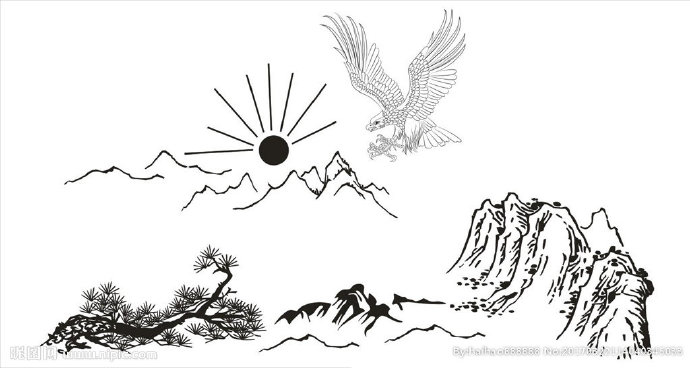 G山水画背景墙背