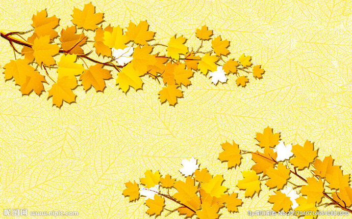 G枫叶树枝背景墙