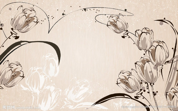 G复古透明花朵电