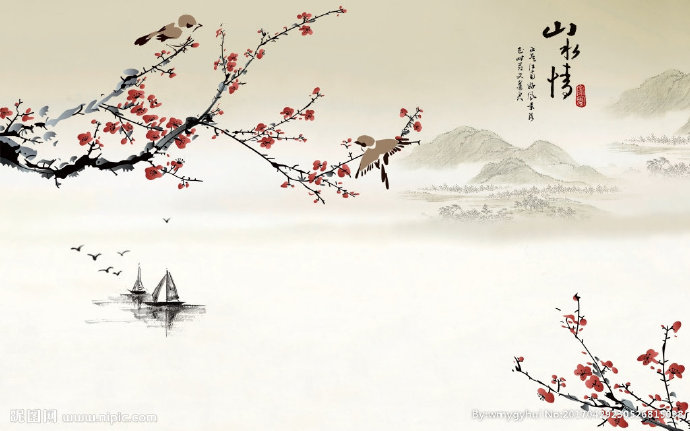 G山水情梅花山水